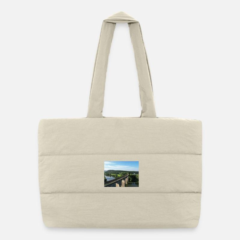 Railway Bridge Green River Valley Herdecke Viaduct Puffer Shopping Bag