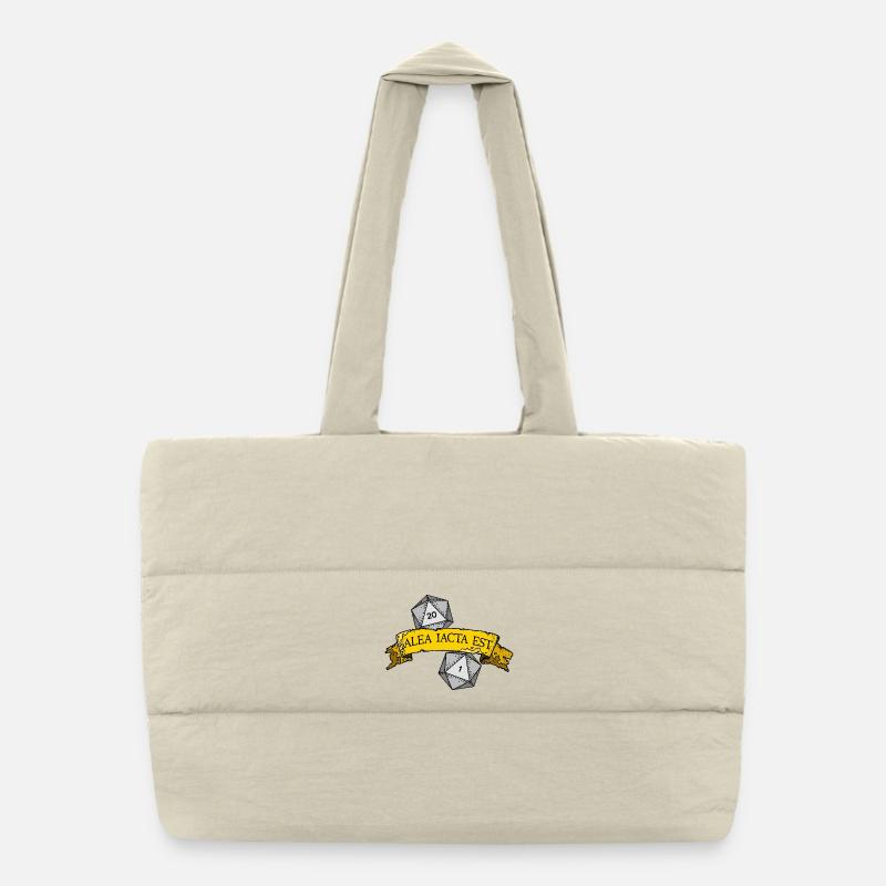 Alea Iacta Est Dice Roll - Puffer Shopping Bag - natural