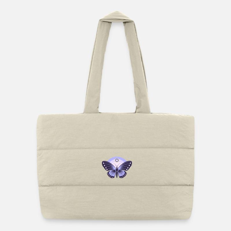 Cute Lilac Butterfly  Puffer Shopping Bag