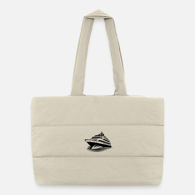 Yacht de croisière avec pleine vague devant Sac shopping matelassé