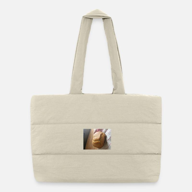 Golden crust rustic bread Puffer Shopping Bag