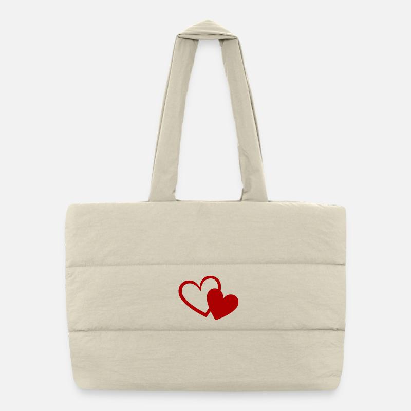 Valentinstag Herz rot Geschenk Valentinstag Puffer-Einkaufstasche
