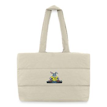 DJ Easter Egg Party Disco Music Rave Easter Bunny - Sac shopping matelassé - blanc naturel - Devant