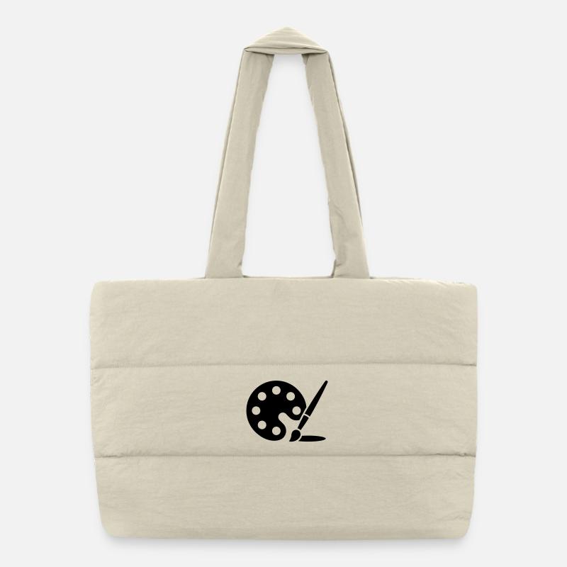 Malerei, Farbpalette, Pinsel, Kunst Symbol Puffer-Einkaufstasche