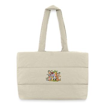Cute Animals Zoo Party Jungle Zoo Birthday - Puffer Shopping Bag - natural - Front