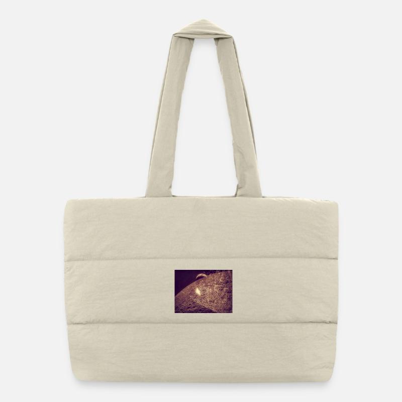 Paysage du cratère lunaire Sépia Sac shopping matelassé