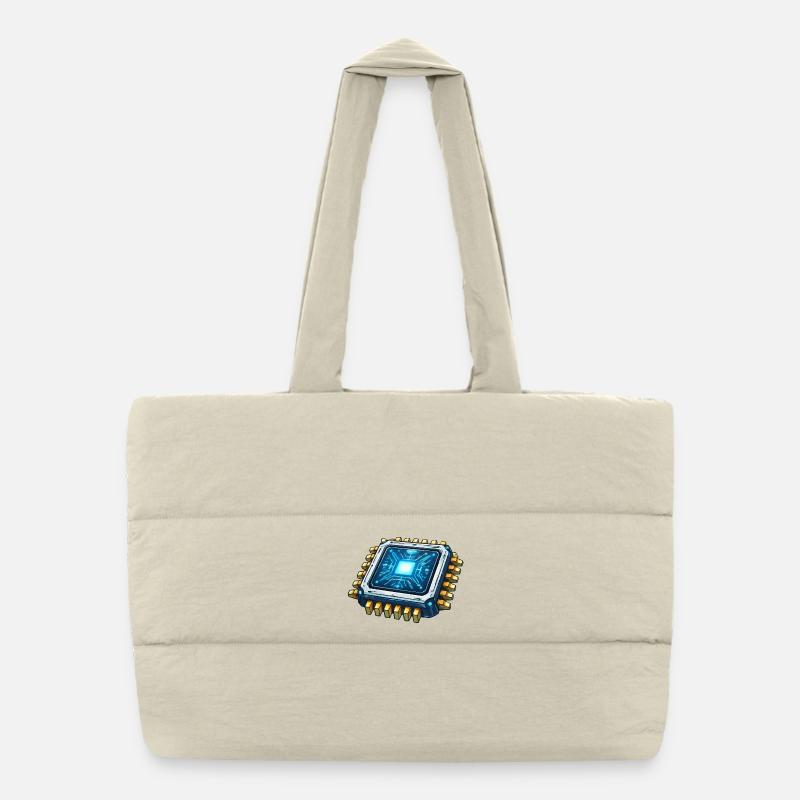 Luminous Microchip Digital Core Puffer Shopping Bag