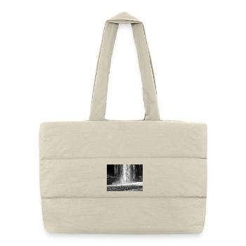 Brume en cascade monochrome - Sac shopping matelassé - blanc naturel - Devant