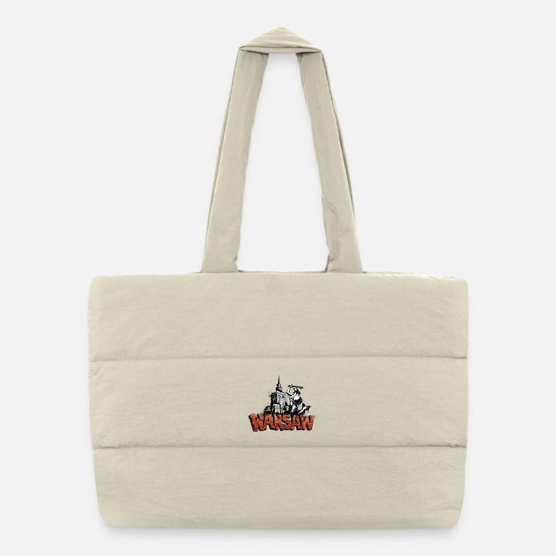 Warsaw Stencil Art Puffer Shopping Bag