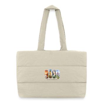 Voyage de vacances en Californie – Motif Golden State - Sac shopping matelassé - blanc naturel - Devant
