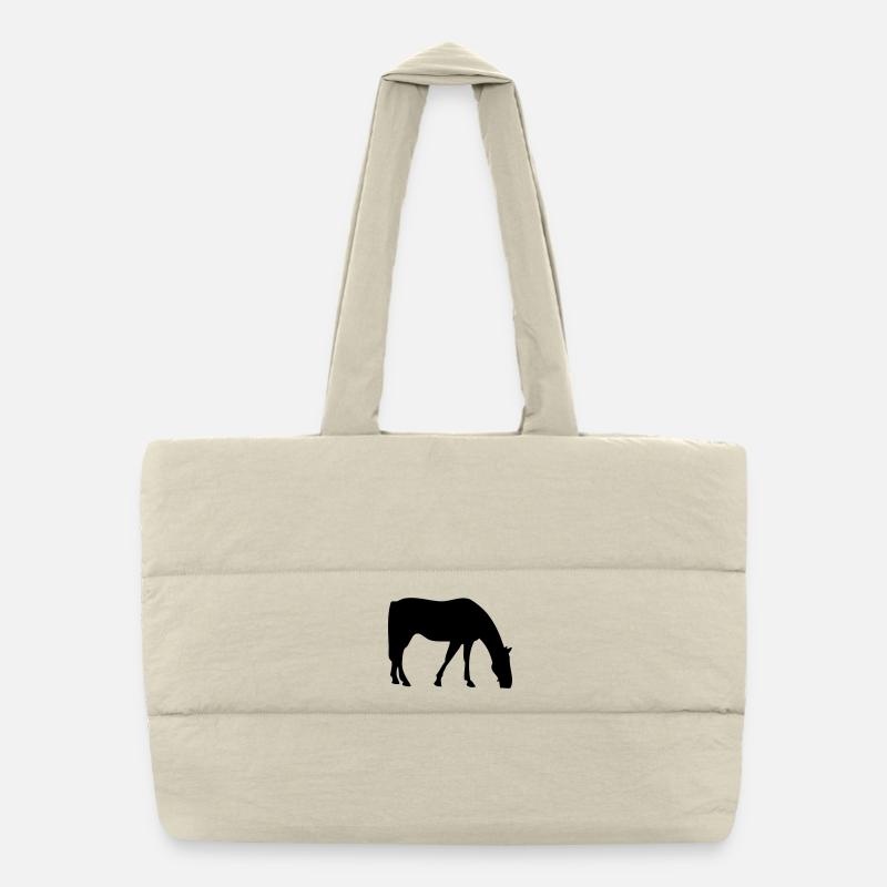 Cheval - Sac shopping matelassé - blanc naturel