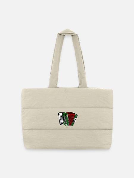 Abstraktes Akkordeon Design in Lebendigen Farben - Gesteppte Shopping Bag - Naturweiß