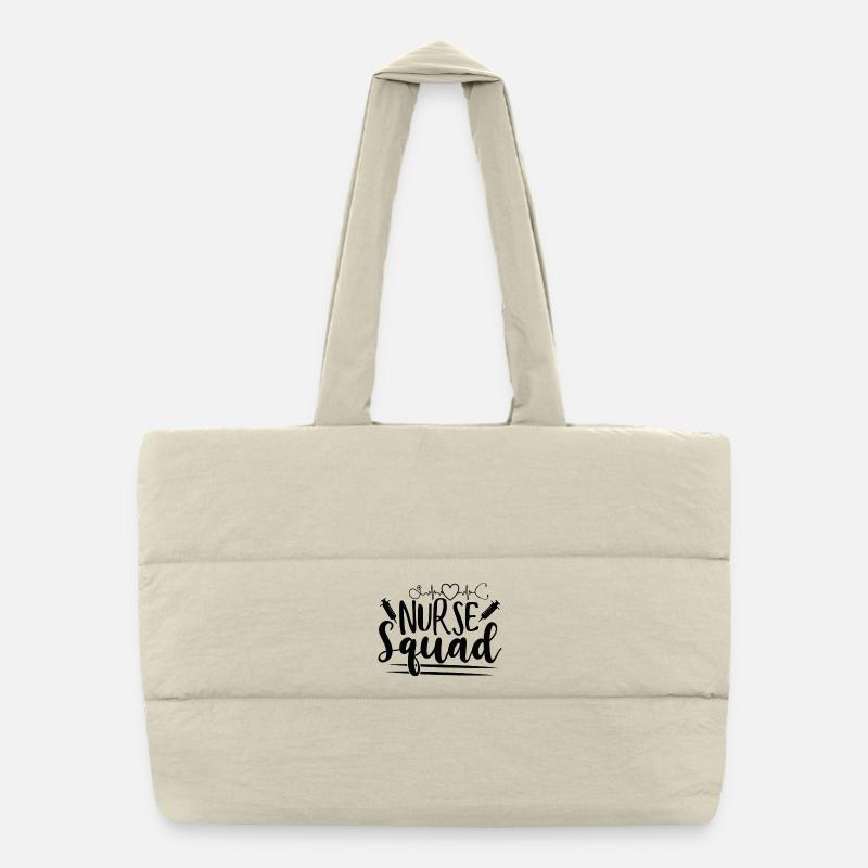 Nurse Squad Pflege Team Spruch Puffer-Einkaufstasche