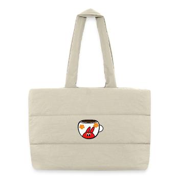 coffee time - Sac shopping matelassé - blanc naturel - Devant