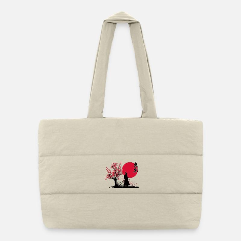 Samurai Shadow Slayer | HDR Graphics Japanese Art - Puffer Shopping Bag - natural