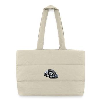 Semi-remorque en chrome et puissance - Sac shopping matelassé - blanc naturel - Devant