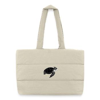 Turtle Black & White - Puffer Shopping Bag - natural - Front