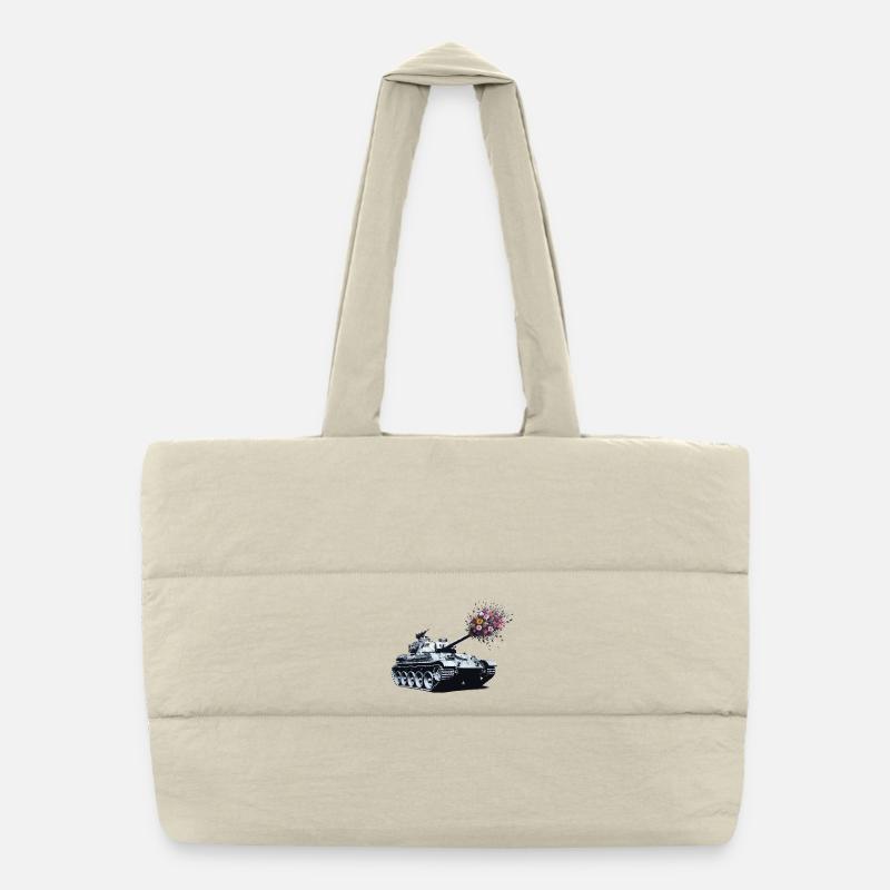 Panzer Blumenstrauss Puffer-Einkaufstasche