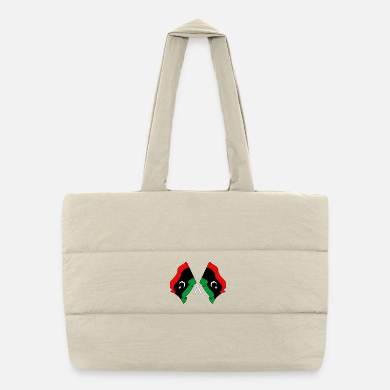 Two flags Libya Puffer Shopping Bag