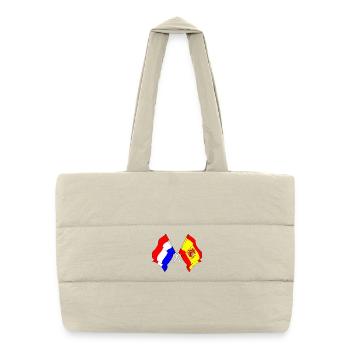 Drapeau des Pays-Bas et drapeau de l’Espagne - Sac shopping matelassé - blanc naturel - Devant