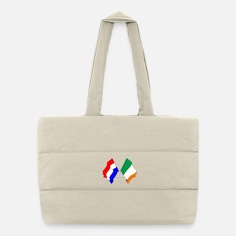 Drapeau des Pays-Bas et drapeau de l’Irlande Sac shopping matelassé