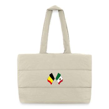Drapeau de la Belgique, drapeau du Mexique - Sac shopping matelassé - blanc naturel - Devant