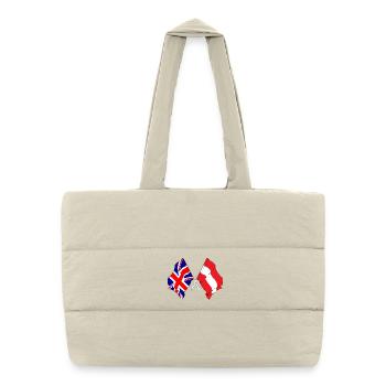 Drapeau de l’Angleterre, drapeau de l’Autriche - Sac shopping matelassé - blanc naturel - Devant