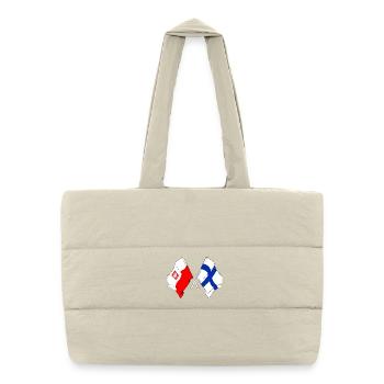 Drapeau de la Pologne et drapeau de la Finlande - Sac shopping matelassé - blanc naturel - Devant