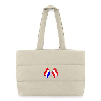Drapeau Pays-Bas, drapeau Autriche - Sac shopping matelassé - blanc naturel - Devant