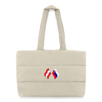 Drapeau Autriche, drapeau Slovaquie - Sac shopping matelassé - blanc naturel - Devant