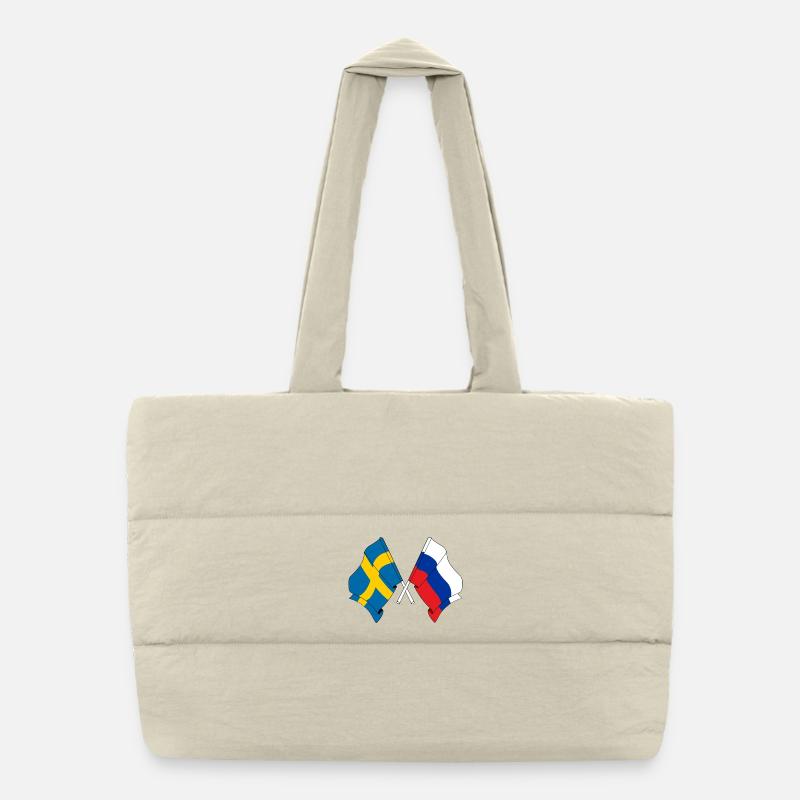 Drapeau Suède drapeau Russie Sac shopping matelassé