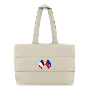Drapeau de la France, Haïti - Sac shopping matelassé - blanc naturel - Devant