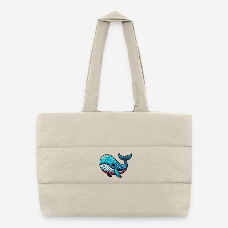 Whale Puffer Shopping Bag