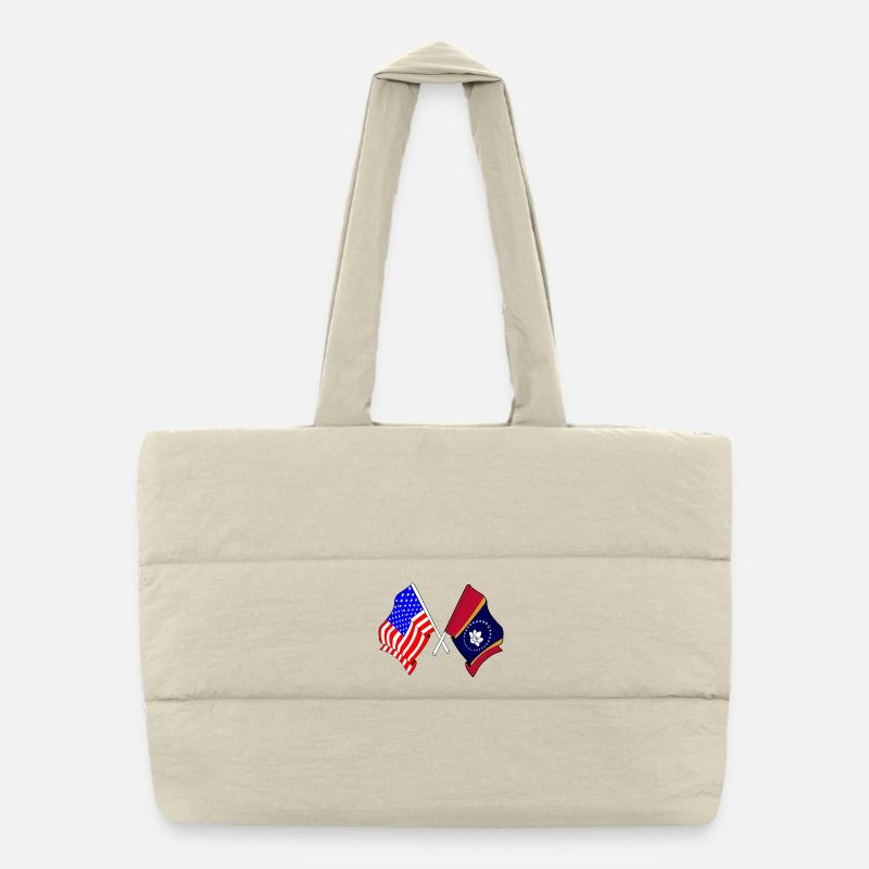 Drapeau des États-Unis et de l’État du Mississippi franchis Sac shopping matelassé
