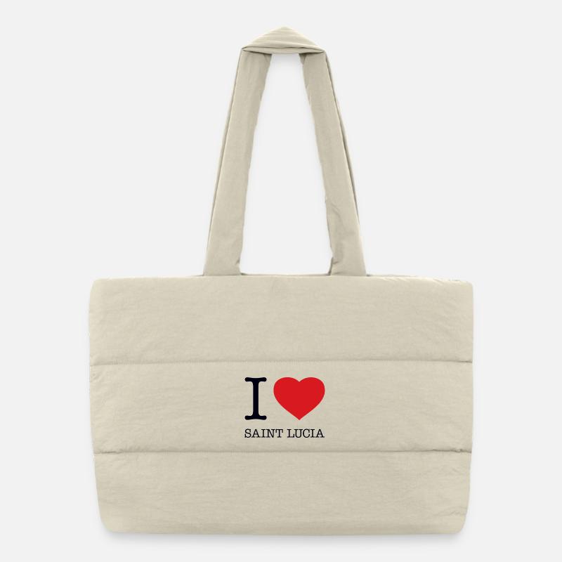 I LOVE SAINT LUCIA Puffer Shopping Bag