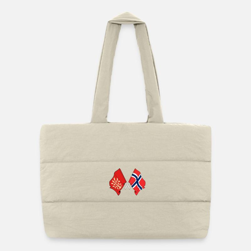 Crossed flags Agder and Norway together Puffer Shopping Bag