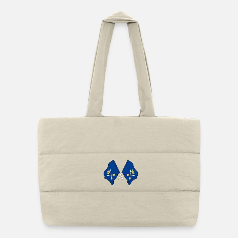 Dalécarlie, Suède – Splendeur du double drapeau Sac shopping matelassé