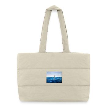 Lighthouse over Calm Blue Adriatic Sea Croatia - Puffer Shopping Bag - natural - Front