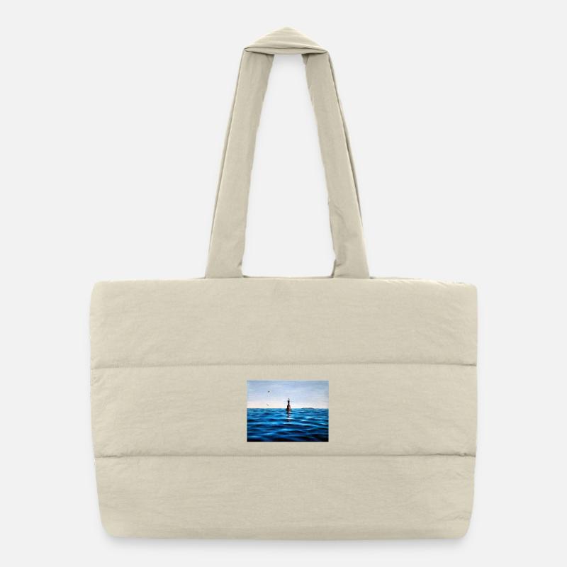 Phare sur le calme bleu de la mer Adriatique Croatie Sac shopping matelassé