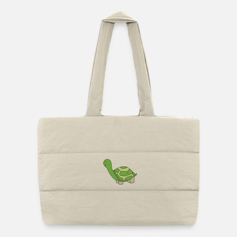 Verspielte Schildkröte Illustration Puffer-Einkaufstasche