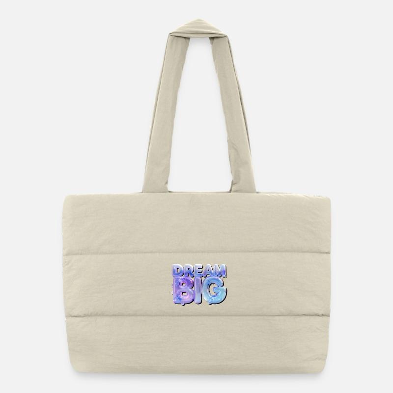 Dream Big in Glitzer-3D Buchstaben Puffer-Einkaufstasche