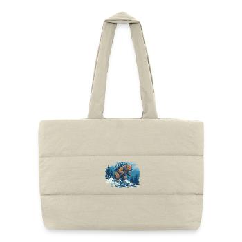 Bear ski tour through mountain forest - Puffer Shopping Bag - natural - Front