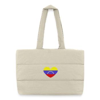 Venezuela heart flag - Puffer Shopping Bag - natural - Front