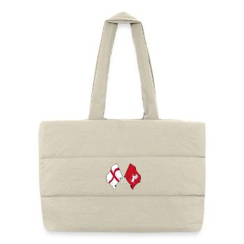 Kent Crossed with England Flag - Puffer Shopping Bag - natural - Front