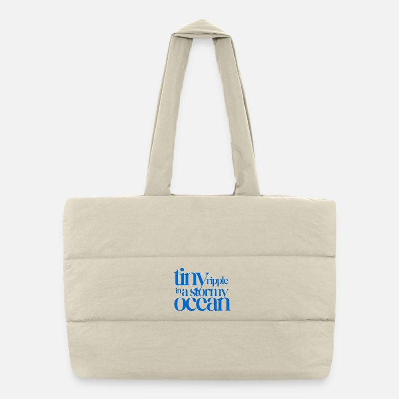 Tiny ripple in a stormy ocean - Puffer Shopping Bag - natural