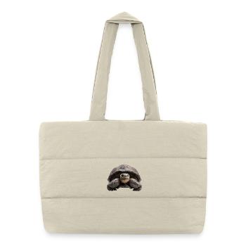 Tortue – calme, force, constance - Sac shopping matelassé - blanc naturel - Devant