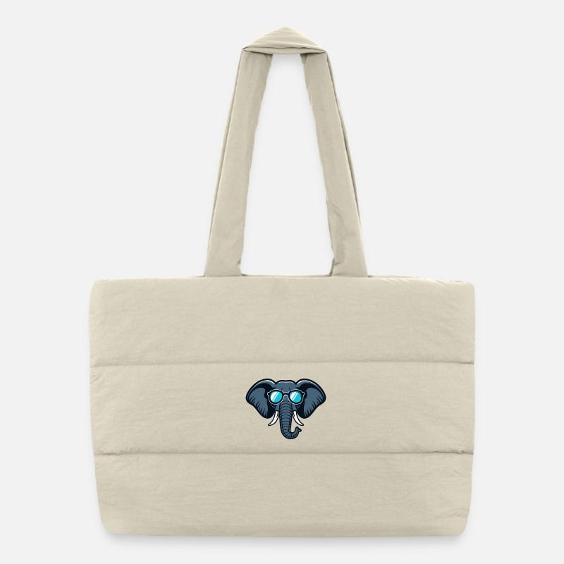 Éléphant lunettes rétro Sac shopping matelassé