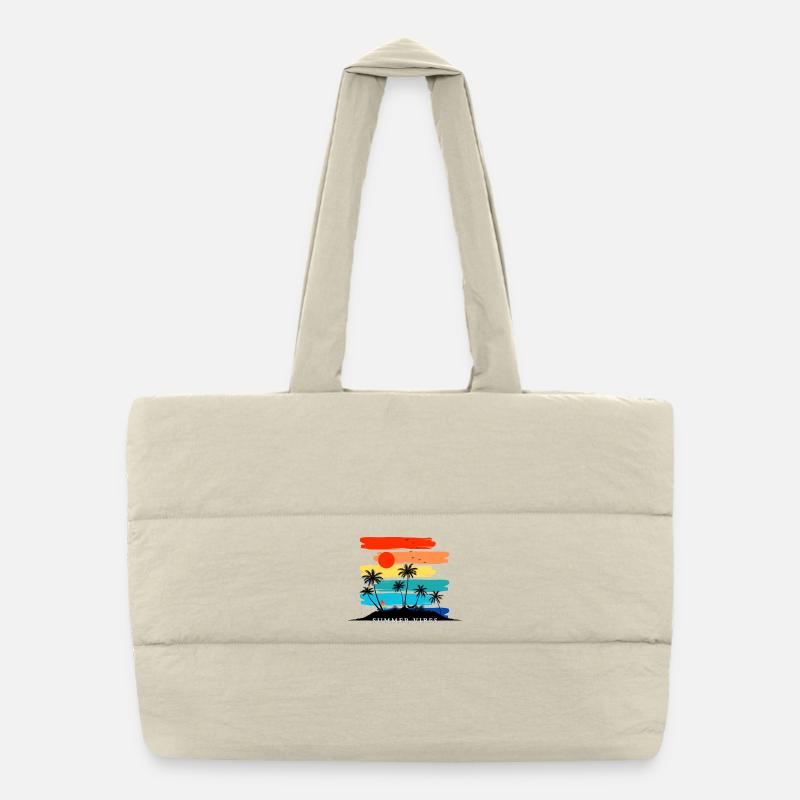  Summer Sunset Palm Trees Design Tropical  Puffer Shopping Bag