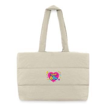 Disco Party des années 80 et 80 - Sac shopping matelassé - blanc naturel - Devant