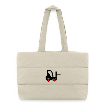Chariot élévateur - Sac shopping matelassé - blanc naturel - Devant